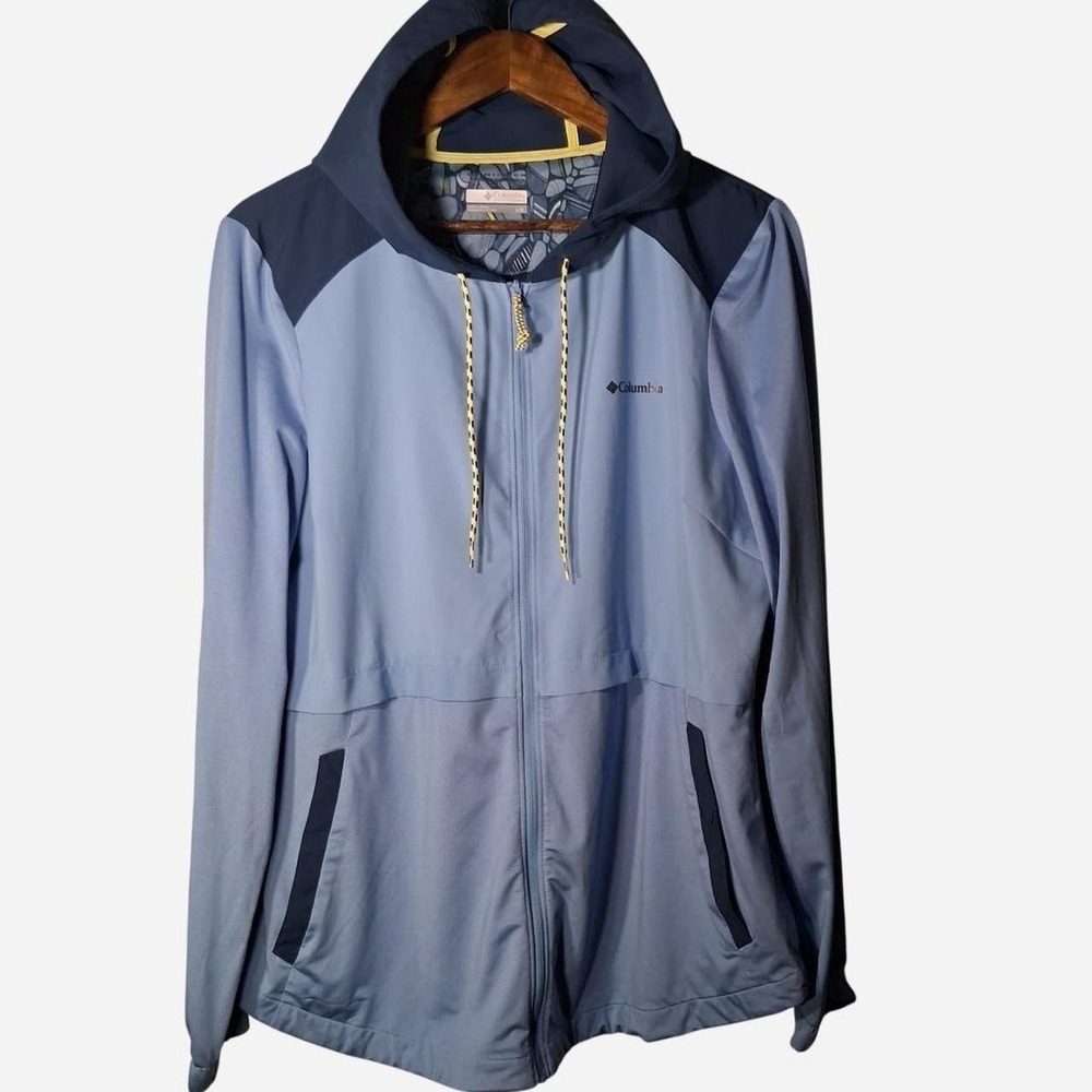 Womens Columbia rain jacket blue & navy windbreaker jacket
